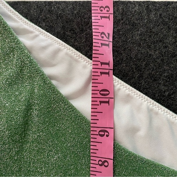 Victoria Secret PINK Green Brazilian Shimmer High Waist Cheeky Bikini Bottom - Picture 9 of 9